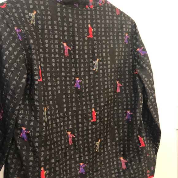 Chico’s Oriental Design Button Down Top Silk Sz 0 - Picture 11 of 12
